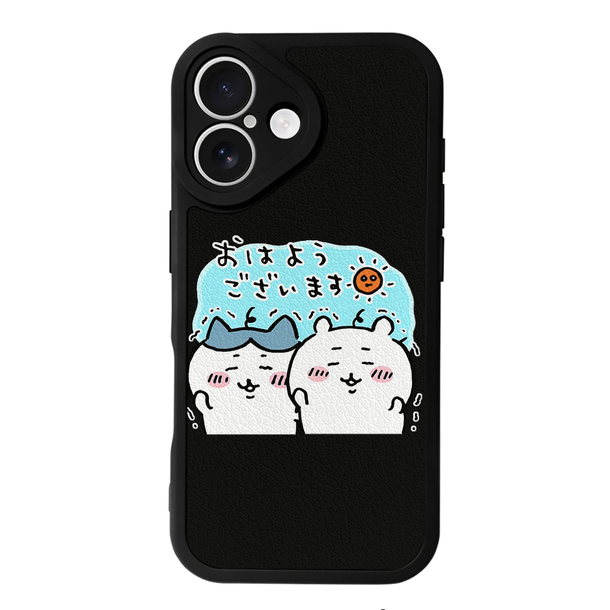 （画像用） ちいかわ ハチワレ Chii-kawa hachiware 【iPhone 16シリーズ対応】シリコンスマホケース（レザー調） 材質：シリコン